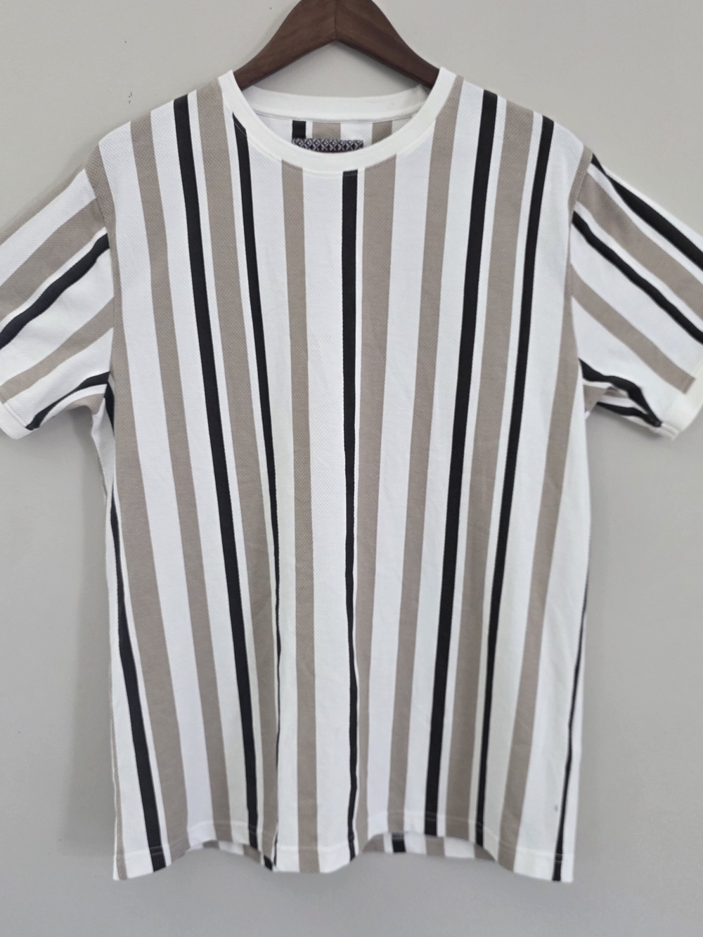 ​Cactus Man Ricky Singh Vertical Striped Short Sleeve Tee - Size L
